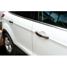 Накладки на ручки (4 шт., нерж.) Без чіпа, Carmos - Турецька сталь для Ford Kuga/Escape 2013-2019 рр