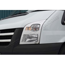 Накладки на фари (2 шт., нерж) Carmos - Турецька сталь для Ford Transit 2000-2014 рр