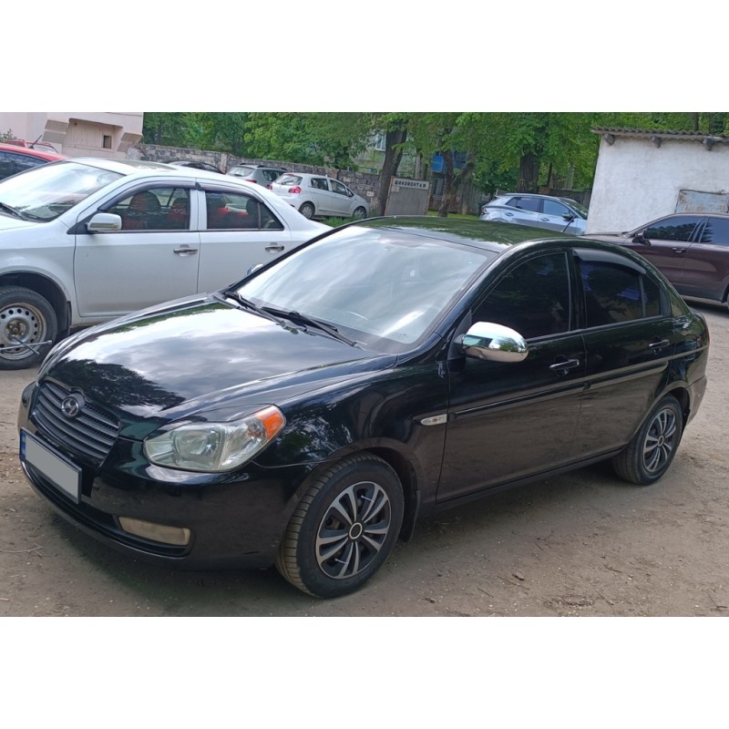 Накладки на зеркала (2 шт, пласт) OmsaLine для Hyundai Accent 2006-2010 гг