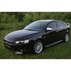 Хромированные Накладки на Зеркала (2 шт.) OmsaLine - Итальянская Нержавейка для Mitsubishi Lancer X 2008- гг