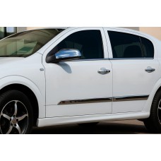 Молдинг дверной (4 шт, нерж) Hatchback, Carmos - Турецкая сталь для Opel Astra H 2004-2013 гг