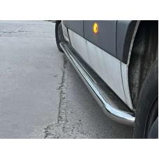 Бокові пороги Premium (2 шт., нерж.) 60 мм, довга база для Opel Movano 2010-2021 рр