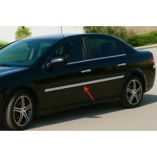 Накладки на молдинги дверей (4 шт, нерж) Carmos - Турецкая сталь для Opel Vectra C 2002-2008 гг