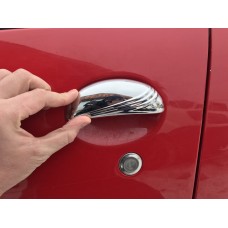 Накладки на ручки (нерж) 2 шт, Carmos - Турецька сталь для Peugeot 206