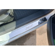 Накладки на пороги Carmos (4 шт, нерж.) для Peugeot 207