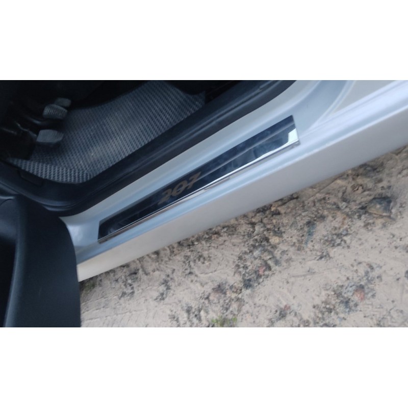 Накладки на пороги Carmos (4 шт, нерж.) для Peugeot 207