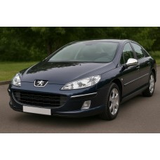 Накладки на дзеркала (2 шт) Carmos - Полірована нержавіюча сталь для Peugeot 407 2004-2011 рр