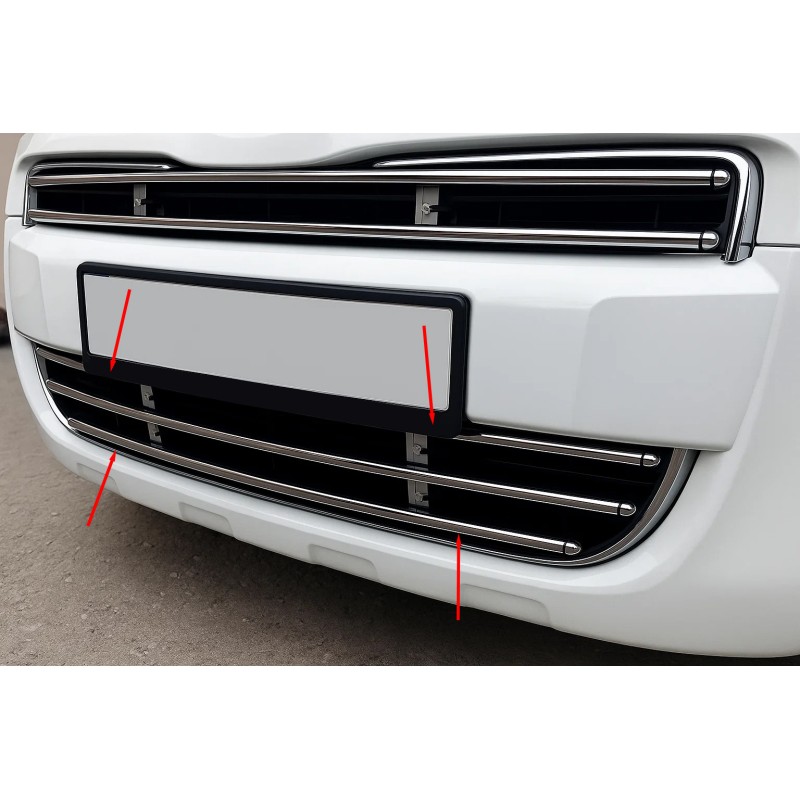 Решітка цілісна (нерж) 2008-2012 для Peugeot Partner Tepee рр Решітка цілісна (нерж) 2008-2012 для Peugeot Partner Tepee рр