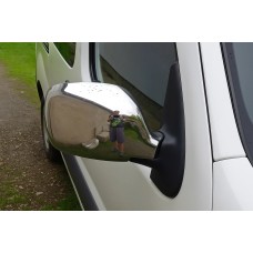 Накладки на дзеркала (2004-2008, 2 шт) Carmos - Турецька сталь для Renault Kangoo рр