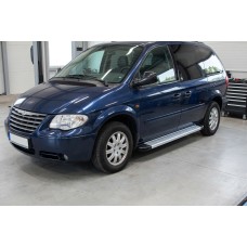 Бокові пороги Maya V2 (2 шт., алюміній) для Chrysler Voyager 2001-2007 рр
