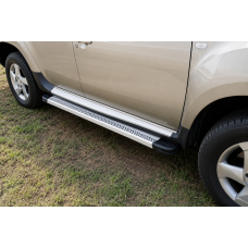 Бокові пороги Maya V2 (2 шт., алюміній) для Dacia Duster 2008-2018 рр