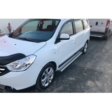 Бокові пороги Maya V2 (2 шт., алюміній) для Dacia Lodgy 2012-2022 рр