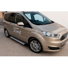 Бокові пороги Maya V2 (2 шт., алюміній) для Ford Courier 2014-2023 рр