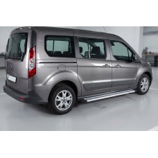 Бокові пороги Maya V2 (2 шт., алюміній) Максі база для Ford Connect 2014-2021 рр
