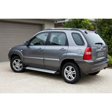 Бокові пороги Maya V2 (2 шт., алюміній) для Kia Sportage 2004-2010 рр
