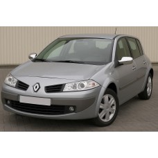 Накладки на дзеркала (2 шт., пласт) Carmos - турецький хром. пластик для Renault Megane II 2004-2009 рр