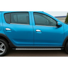 Зовнішня окантовка вікон (4 шт., нерж.) Carmos - Турецька сталь для Renault Sandero 2007-2013 рр