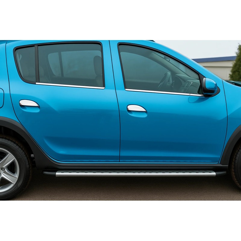 Наружняя окантовка стекол (4 шт, нерж.) Carmos - Турецкая сталь для Renault Sandero 2007-2013 гг