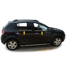Окантовка вікон (4 шт., нерж.) Carmos - Турецька сталь для Renault Sandero 2013-2022 рр