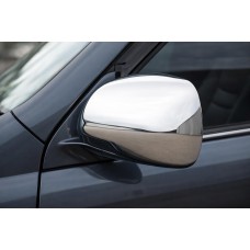 Накладки на Зеркала (2 шт., Нержавейка) OmsaLine - Итальянская Нержавейка для Toyota Land Cruiser Prado 120 2002-2009 гг
