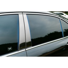 Молдинг дверних стійок (6 шт, нерж.) для Honda Civic Sedan VIII 2006-2011рр