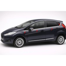 Молдинг скла (8 шт., нерж.) OmsaLine - Італійська нержавійка для Ford Fiesta 2008-2017 рр