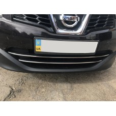 Смужки на нижню решітку (2 шт., нерж) для Nissan Qashqai 2010-2014 рр