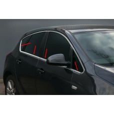 Нижня окантовка вікон (Hatchback, 8 шт, нерж) Carmos - Турецька сталь для Opel Astra J 2009-2015 рр