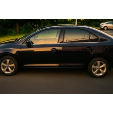 Окантовка стекол (4 шт, нерж.) для Skoda Rapid 2012-2019 гг