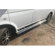 Бічні труби (2 шт., нерж) 70мм, Коротка база для Volkswagen T5 Caravelle 2004-2010 рр