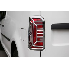 Хромированные накладки на задние фонари (2 шт., пластик) для Volkswagen Caddy 2015-2020 гг