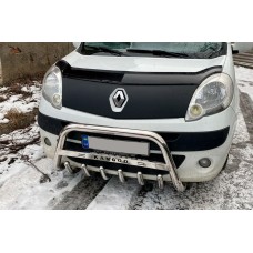 Защита переднего бампера WT003/004 (нержавейка) без надписи, 51 мм для Renault Kangoo 2008-2020 гг