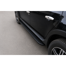 Бокові пороги Tayga V1 Black (2 шт., алюміній) для Dacia Duster 2008-2018 рр