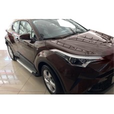 Боковые Подножки Allmond Grey (2 шт., Алюминий) для Toyota C-HR 2016-2023 гг