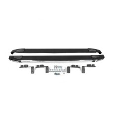Бокові пороги Omsa Black (2 шт., алюм.) для Peugeot Bipper