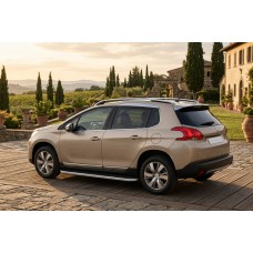 Бокові пороги Tayga Grey (2 шт., алюміній) 2008-2014 для Peugeot -2016 рр