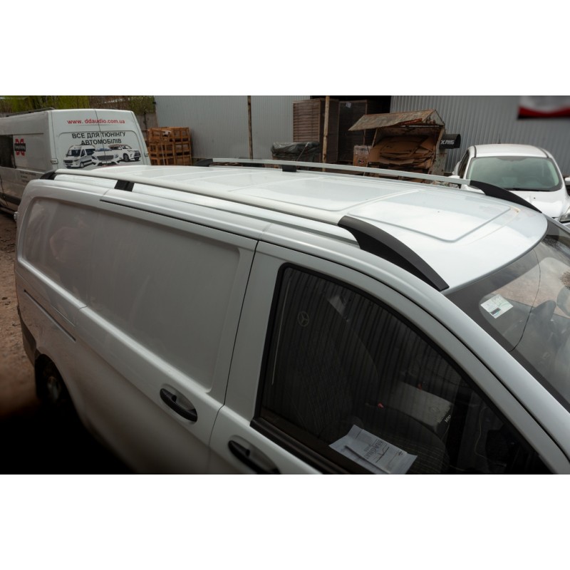 Рейлінги ELITE Хром (пласт. ніжка) Довга база (ExtraLong) для Mercedes Vito / V-class W447 2014- рр