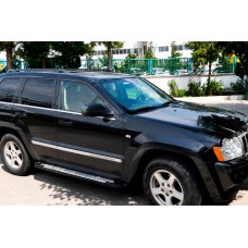Бокові пороги Allmond Grey (2 шт., алюміній) для Jeep Grand Cherokee WK 2004-2010 рр