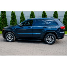 Бокові пороги Allmond Black (2 шт., алюміній) для Jeep Grand Cherokee WK2 2010-2021 рр