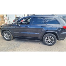 Бокові пороги Allmond Black (2 шт., алюміній) для Jeep Grand Cherokee WK2 2010-2021 рр