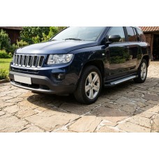 Бокові пороги Allmond Grey (2 шт., алюміній) для Jeep Compass 2006-2016 рр