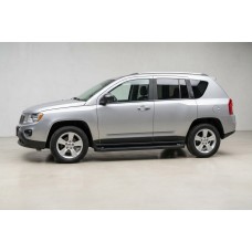 Бокові пороги Allmond Black (2 шт., алюміній) для Jeep Compass 2006-2016 рр
