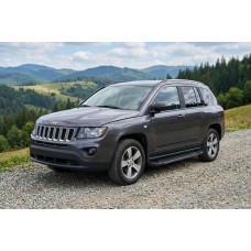 Боковые Подножки RedLine Black (2 шт., Алюминий) для Jeep Compass 2006-2016 гг