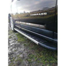 Бокові пороги Duru (2 шт., алюміній) для Jeep Compass 2006-2016 рр