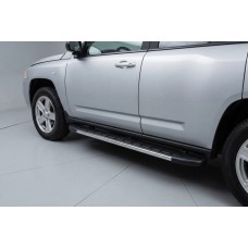 Бокові пороги Duru (2 шт., алюміній) для Jeep Compass 2006-2016 рр