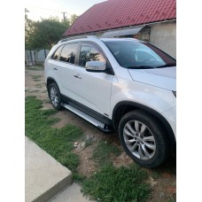 Бокові пороги Allmond Grey (2 шт., алюм.) 2010-2013 для Kia Sorento XM рр