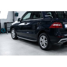 Боковые Подножки Tayga Grey (2 шт., Алюминий) для Mercedes GLE/ML class W166 2011-2018 гг