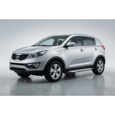 Бокові пороги Allmond Grey (2 шт., алюм.) для Kia Sportage 2010-2015 рр