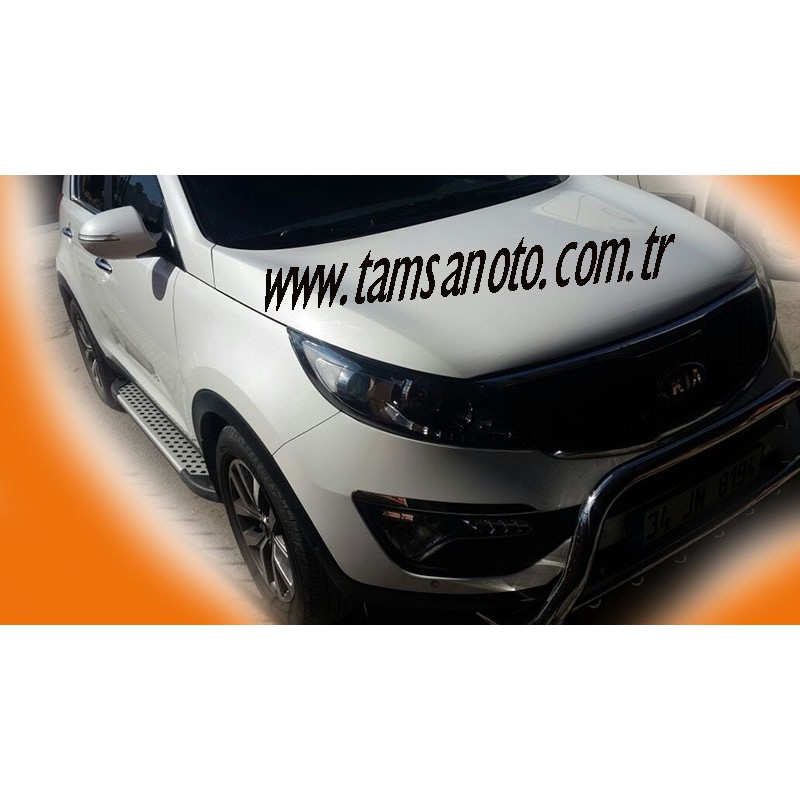 Боковые пороги Allmond Grey (2 шт., алюм.) для Kia Sportage 2010-2015 гг