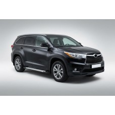 Бокові пороги Allmond Grey (2 шт., алюміній) для Toyota Highlander 2013-2019 рр